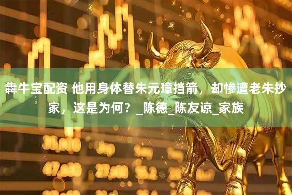 犇牛宝配资 他用身体替朱元璋挡箭，却惨遭老朱抄家，这是为何？_陈德_陈友谅_家族