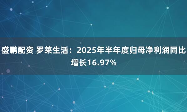 盛鹏配资 罗莱生活：2025年半年度归母净利润同比增长16.97%