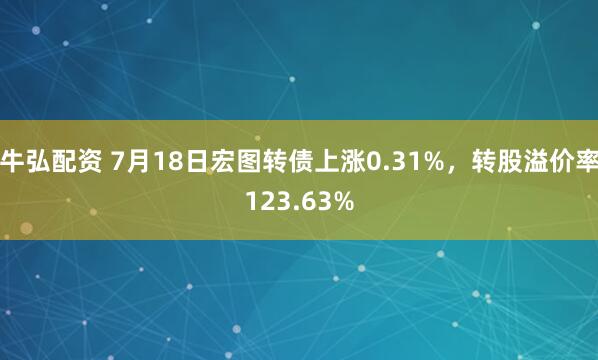 牛弘配资 7月18日宏图转债上涨0.31%，转股溢价率123.63%